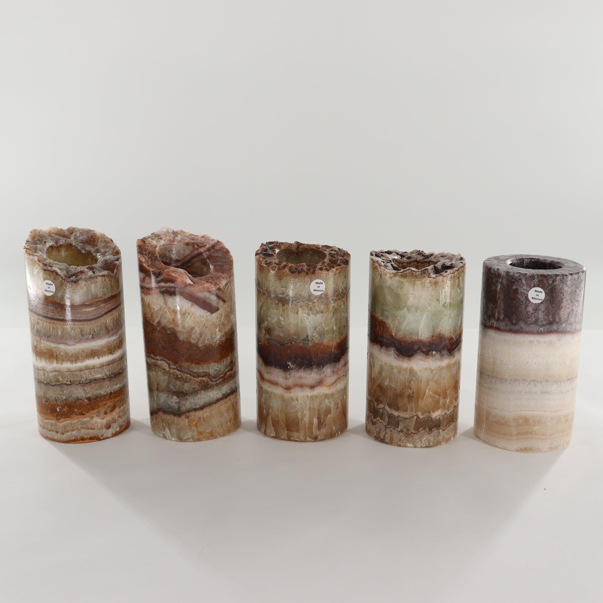 Onyx Candle Holders Set of 5 - Expert Wholesale and Supplier of Wholesale Crystals & Bulk Gemstones, ["Candle Holder","Mexico","onyx"]