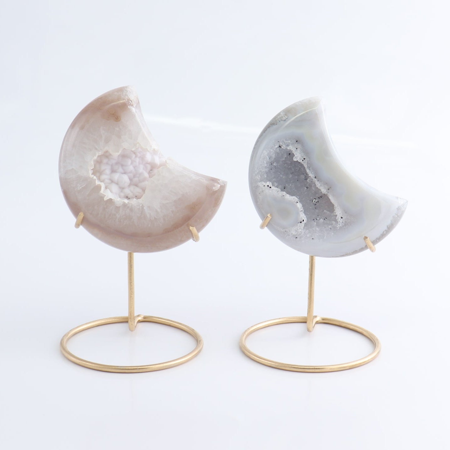 Agate Moons with Stand Set of 5 - Expert Wholesale and Supplier of Wholesale Crystals & Bulk Gemstones, ["Agate","Brazil","moons"]
