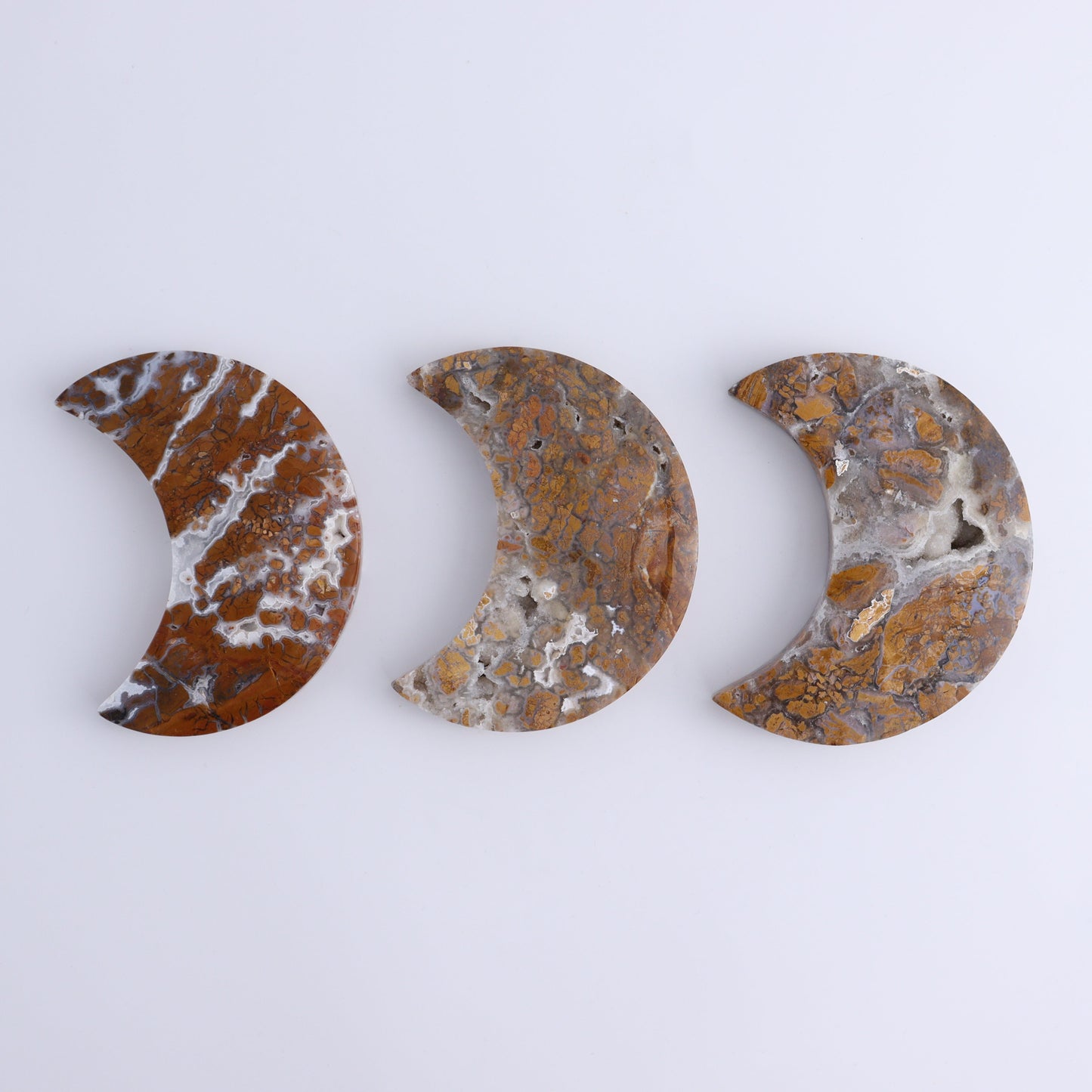 Brecciated Jasper Mixed Carvings Set of 6 - Expert Wholesale and Supplier of Wholesale Crystals & Bulk Gemstones, ["Brecciated Jasper","Freeform","Freeforms","Hearts","Indonesia","Mermaid Tail","moons"]