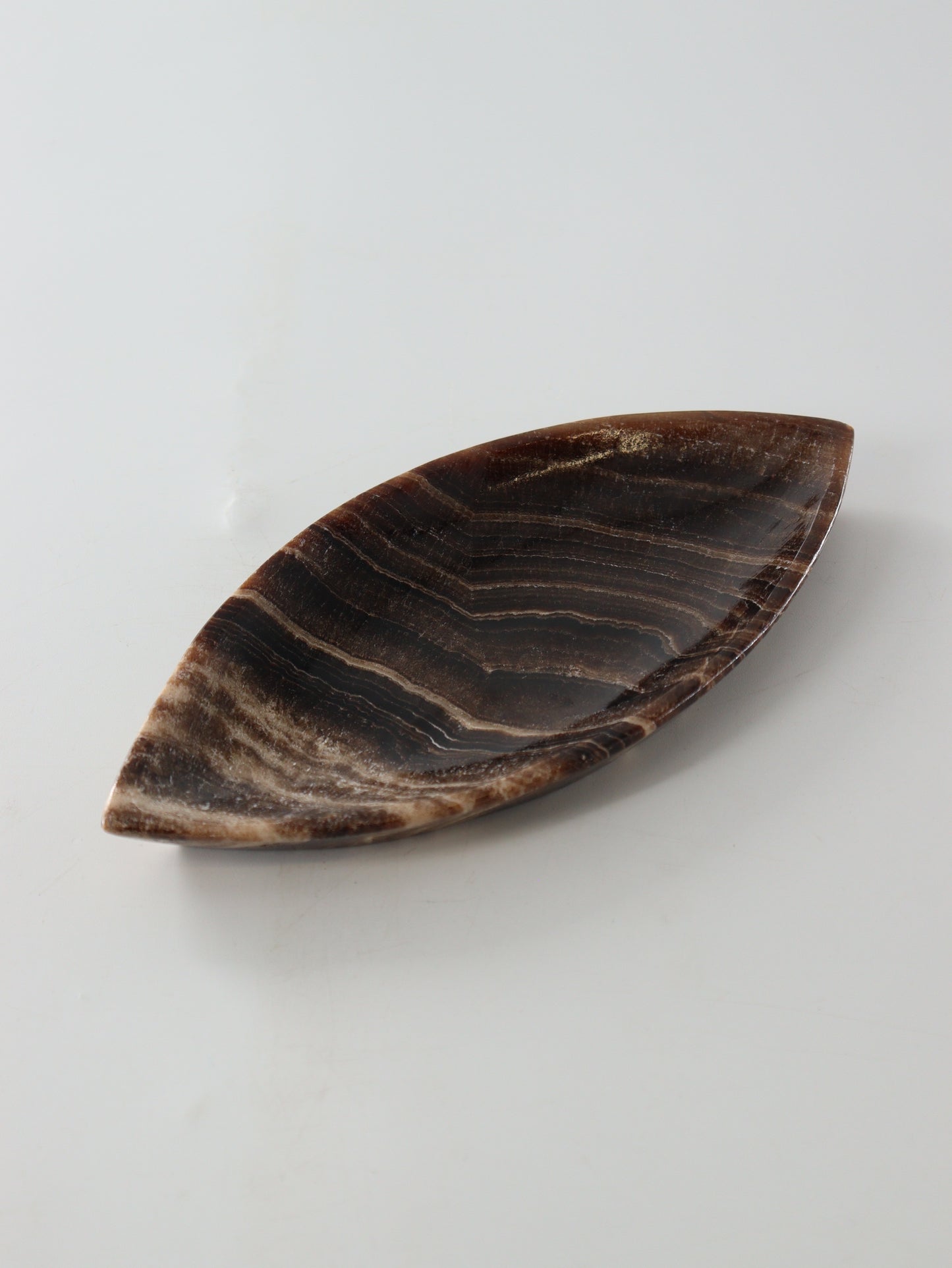 Large Chocolate Onyx Leaf Dishes Set of 6