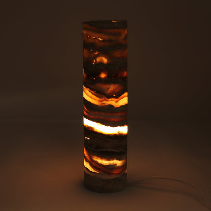 One Medium Honey Rough Top Onyx Lamp Blind