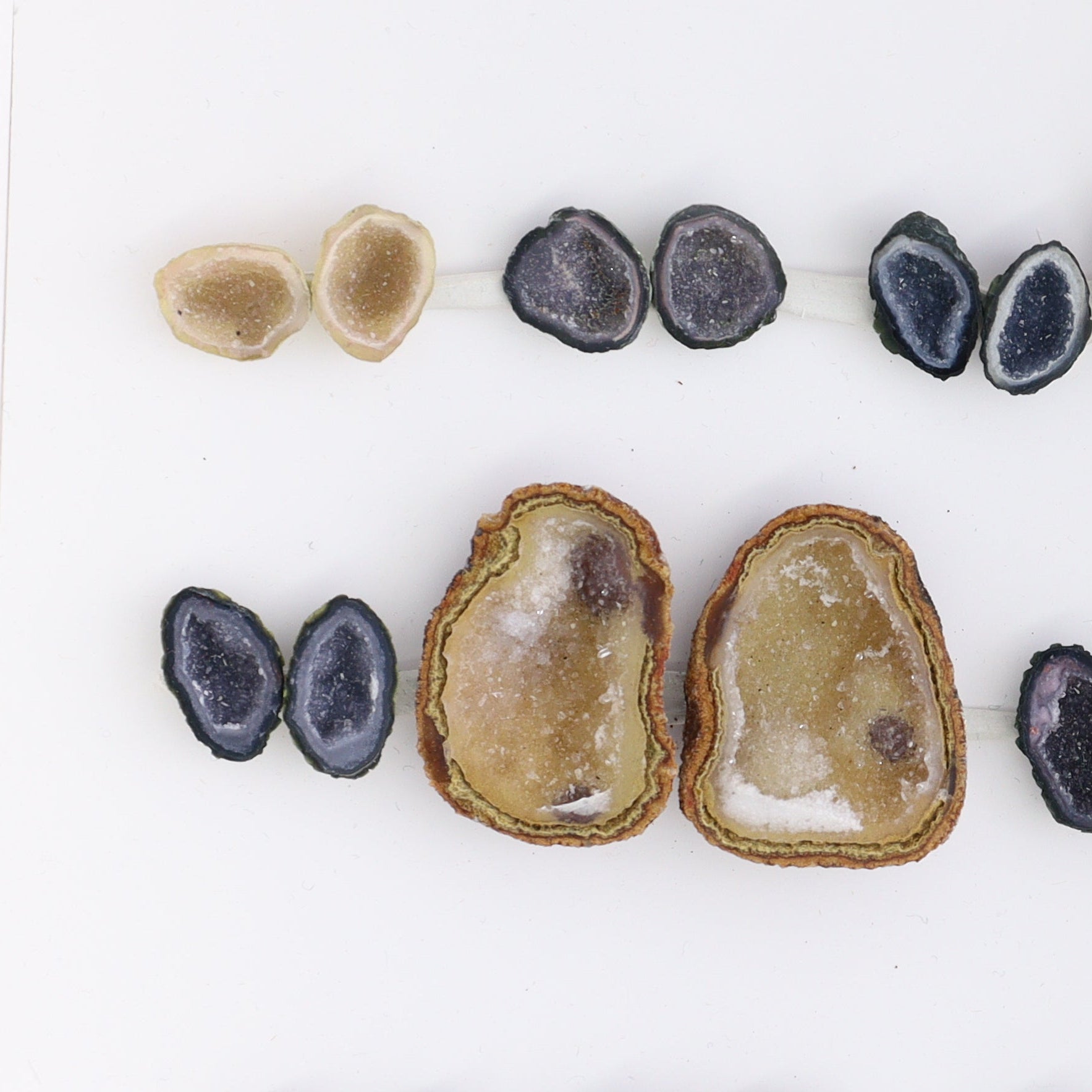 Tabasco Geodes 10 Pairs - Expert Wholesale and Supplier of Wholesale Crystals & Bulk Gemstones, ["Geodes","Tabasco Geode"]