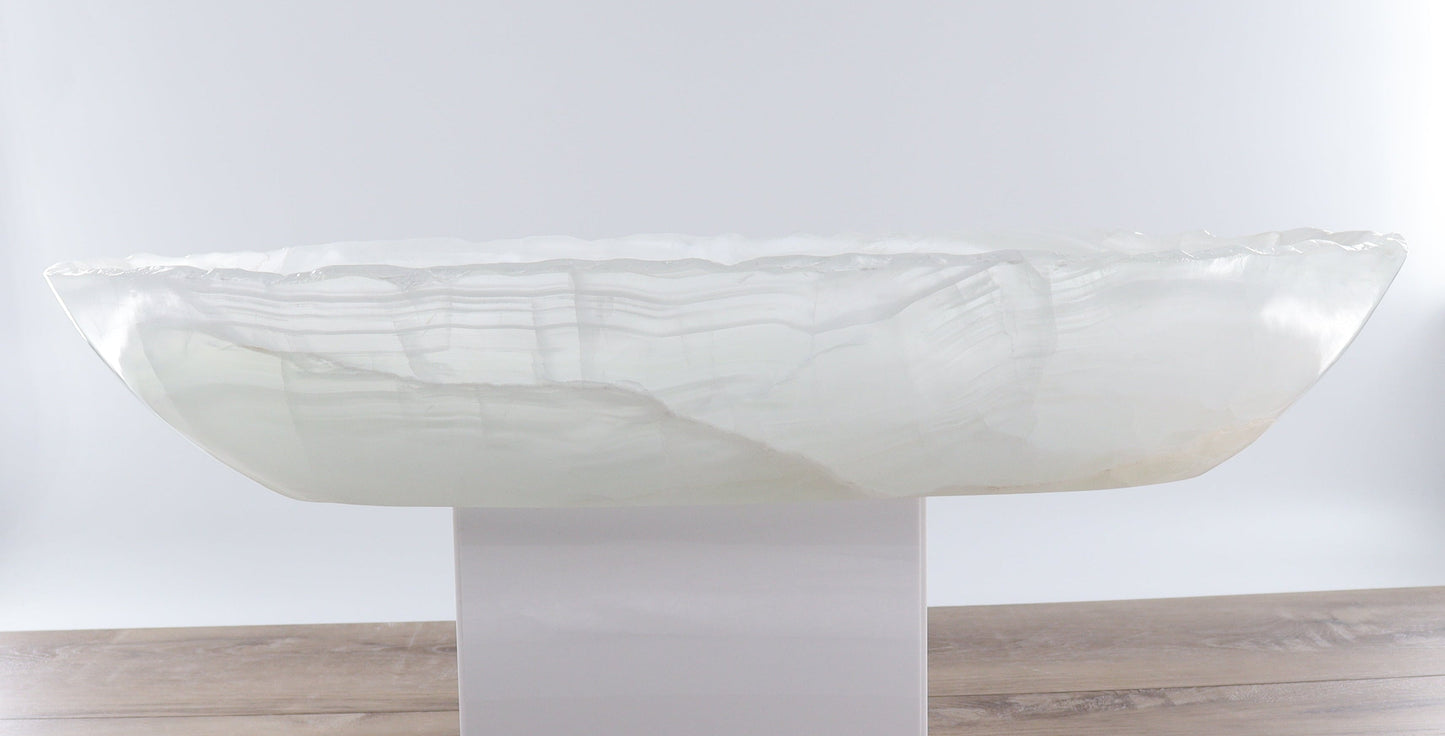 Mexican Onyx/Calcite Canoe Bowl - Expert Wholesale and Supplier of Wholesale Crystals & Bulk Gemstones, ["Bowls","Calcite","canoe","Mexico","onyx"]