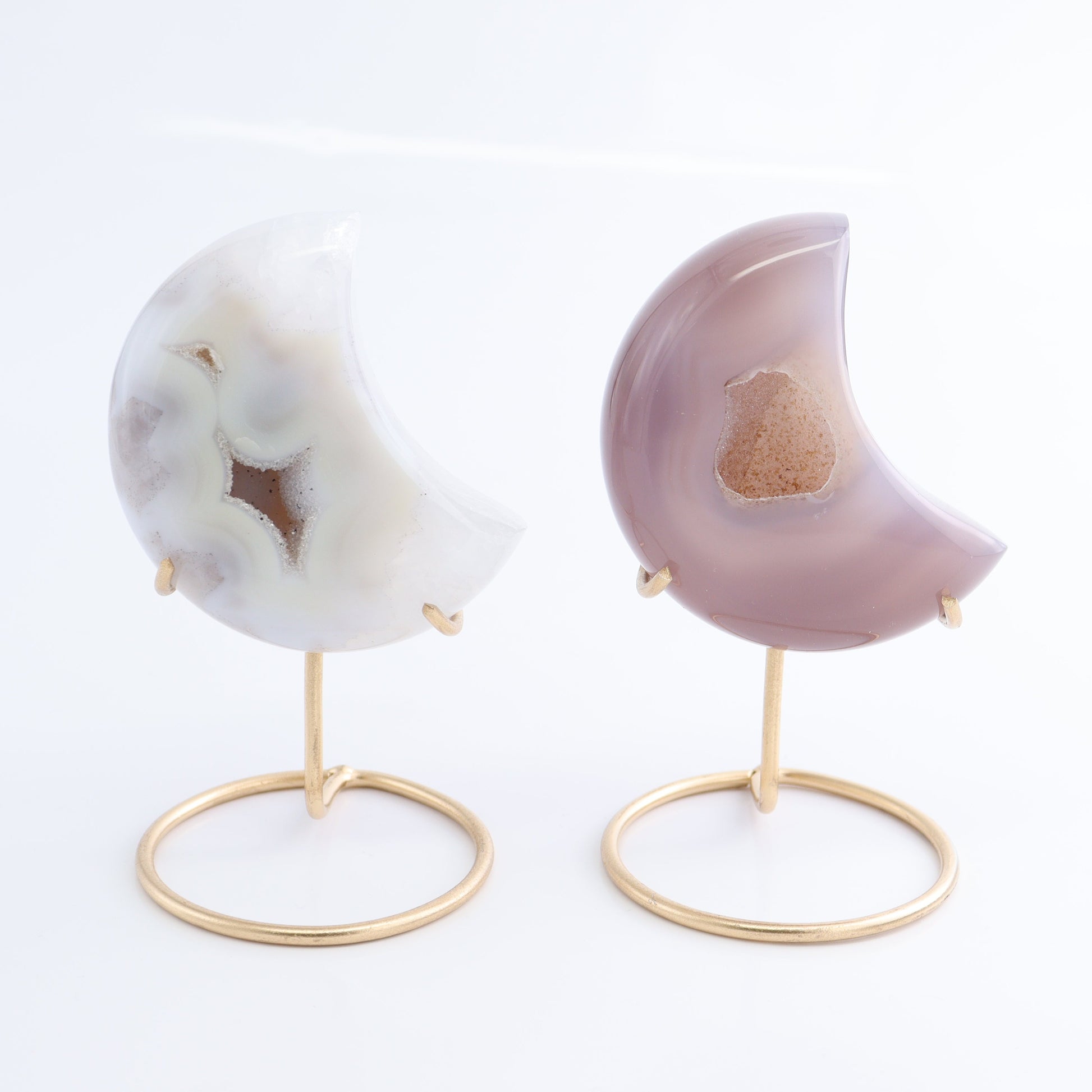 Agate Moons with Stand Set of 5 - Expert Wholesale and Supplier of Wholesale Crystals & Bulk Gemstones, ["Agate","Brazil","moons"]