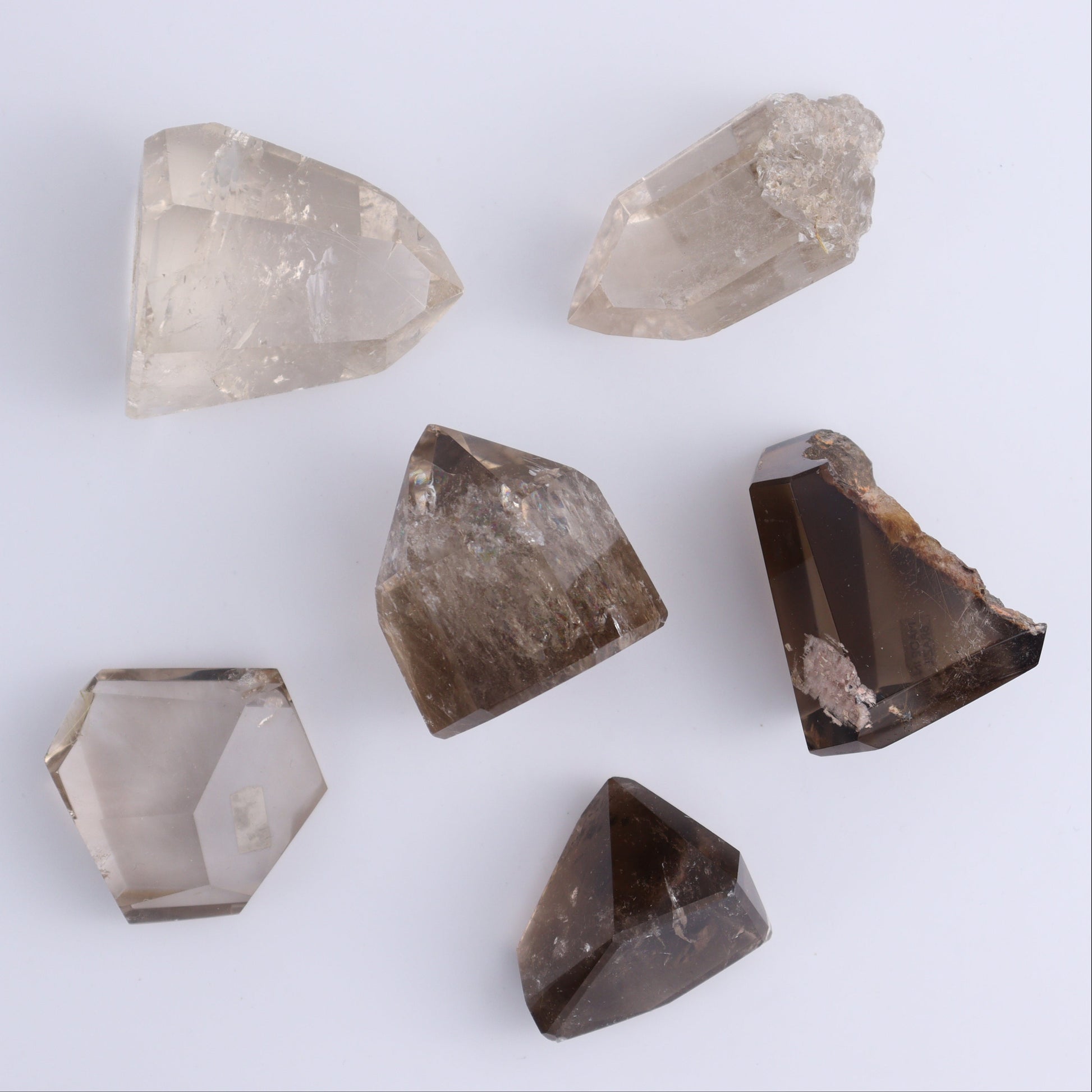 Quartz Mixed Set of 15 - Expert Wholesale and Supplier of Wholesale Crystals & Bulk Gemstones, ["Brazil","Clear Quartz","Quartz","Smoky Quartz"]