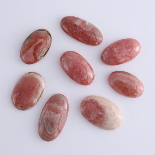 Rhodochrosite Oval Cabs Set of 8 - Expert Wholesale and Supplier of Wholesale Crystals & Bulk Gemstones, ["Argentina","Cabs","Oval","Rhodochrosite"]
