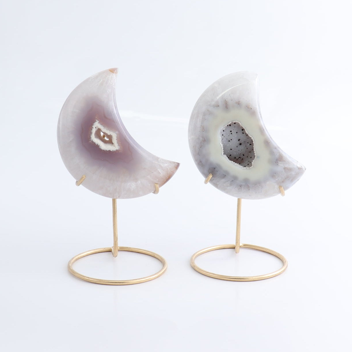 Agate Moons with Stand Set of 5 - Expert Wholesale and Supplier of Wholesale Crystals & Bulk Gemstones, ["Agate","Brazil","moons"]