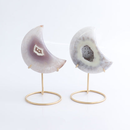 Agate Moons with Stand Set of 5 - Expert Wholesale and Supplier of Wholesale Crystals & Bulk Gemstones, ["Agate","Brazil","moons"]