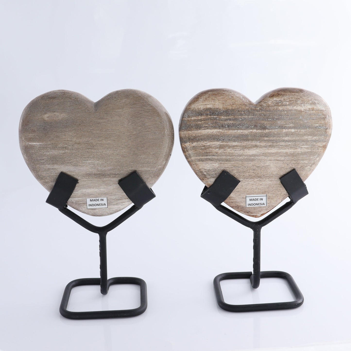 Petrified Wood Hearts with Stands Set of 4 - Expert Wholesale and Supplier of Wholesale Crystals & Bulk Gemstones, ["Hearts","Indonesia","Petrified Wood"]