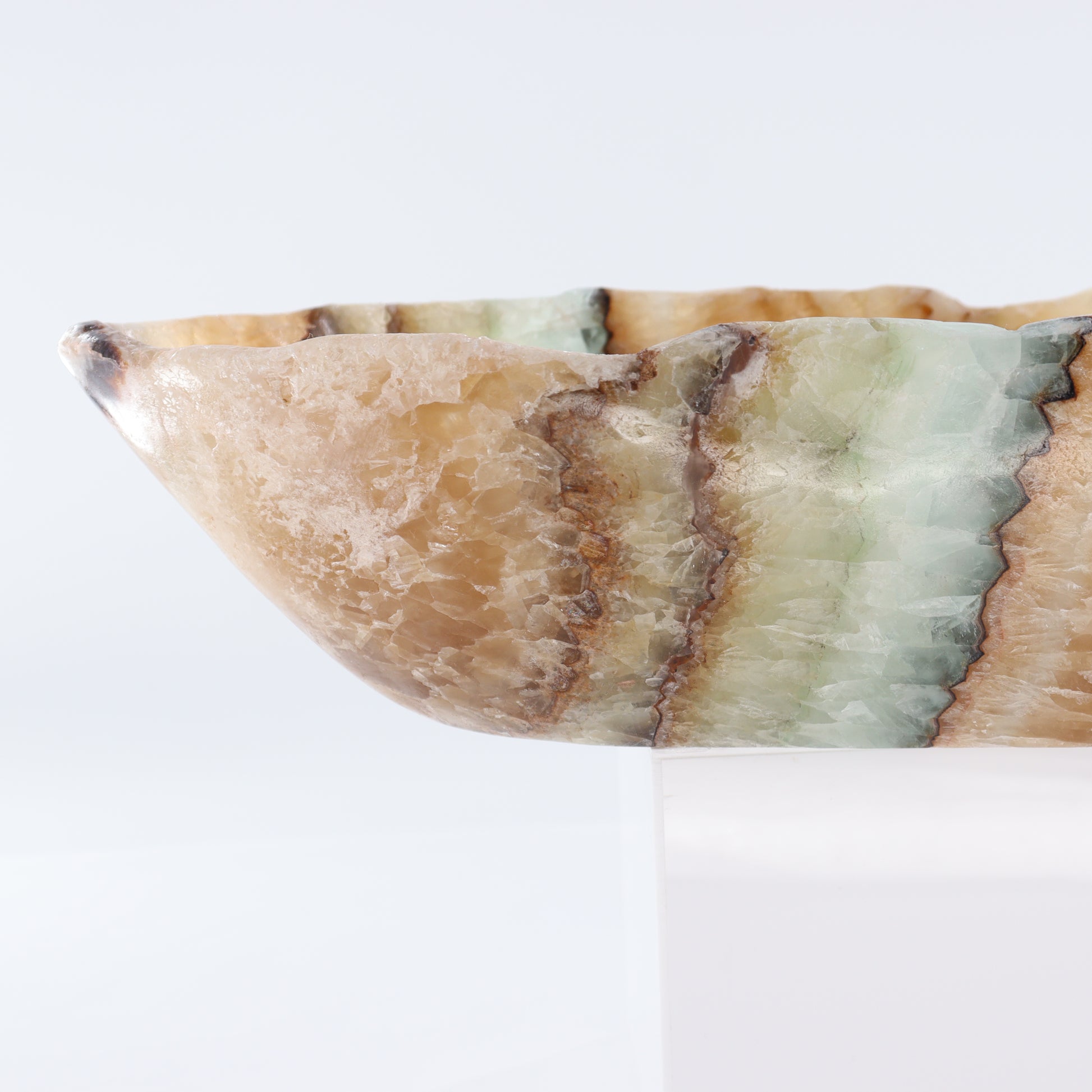 Mexican Onyx/Calcite Canoe Bowl - Expert Wholesale and Supplier of Wholesale Crystals & Bulk Gemstones, ["Bowls","Calcite","canoe","Mexico","onyx"]