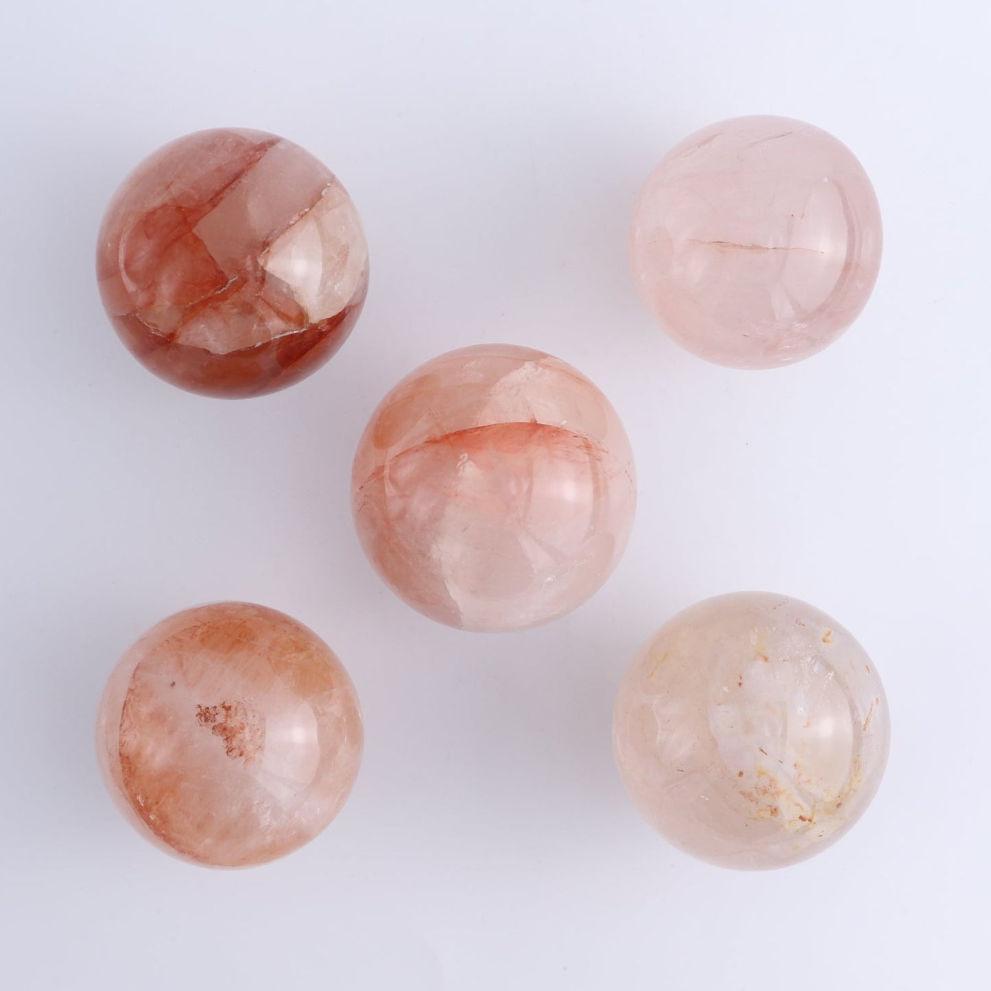Fire Quartz Spheres Set of 5