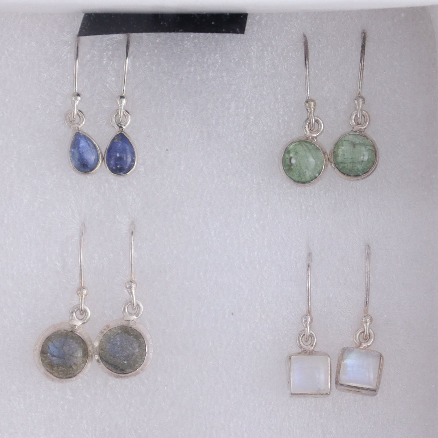Mixed Gemstones Earrings Set of 9 - Expert Wholesale and Supplier of Wholesale Crystals & Bulk Gemstones, ["Amethyst","Citrine","close_50","earrings","ethiopian opal","Golden Rutile","India","Kyanite","Labradorite","Rainbow Moonstone","Rose Quartz","sterling silver"]