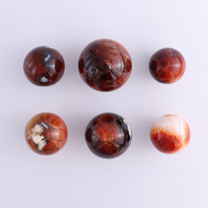 Carnelian Spheres Set of 6 - Expert Wholesale and Supplier of Wholesale Crystals & Bulk Gemstones, ["carnelian","Madagascar","Spheres"]