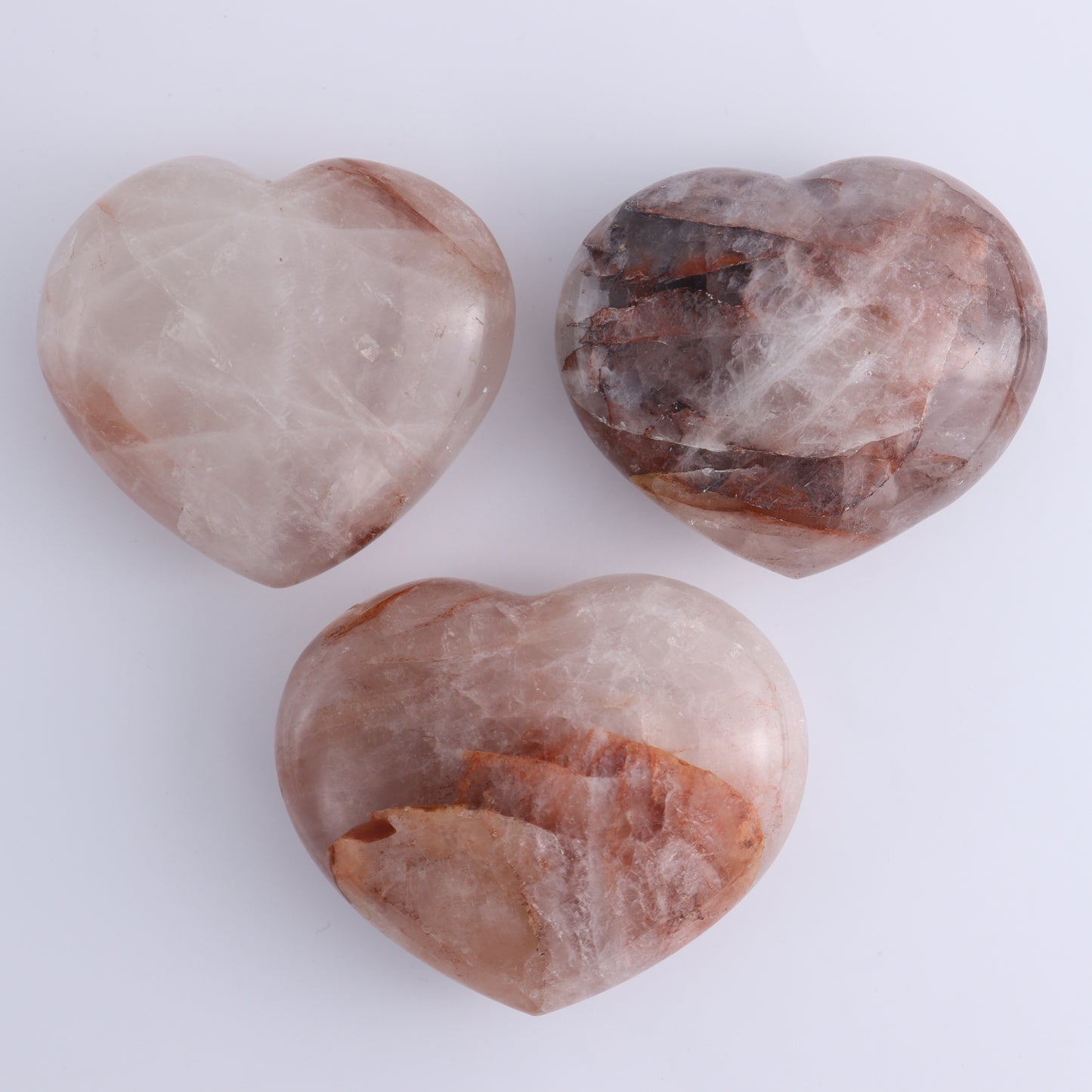 Fire Quartz Hearts Set of 6 - Expert Wholesale and Supplier of Wholesale Crystals & Bulk Gemstones, ["Fire Quartz","Hearts","Quartz"]