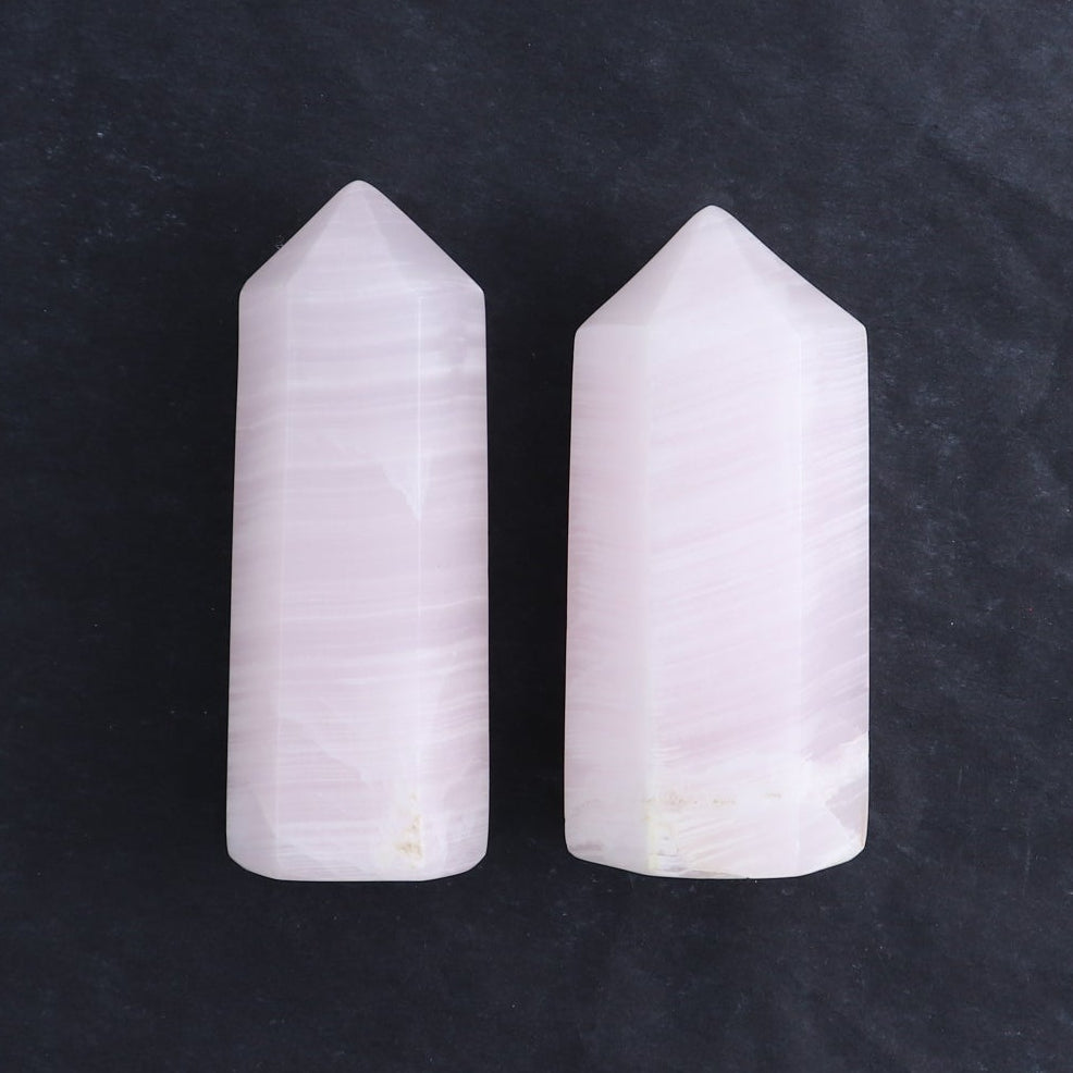Pink Mangano Calcite Towers Set of 6