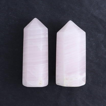 Pink Mangano Calcite Towers Set of 6