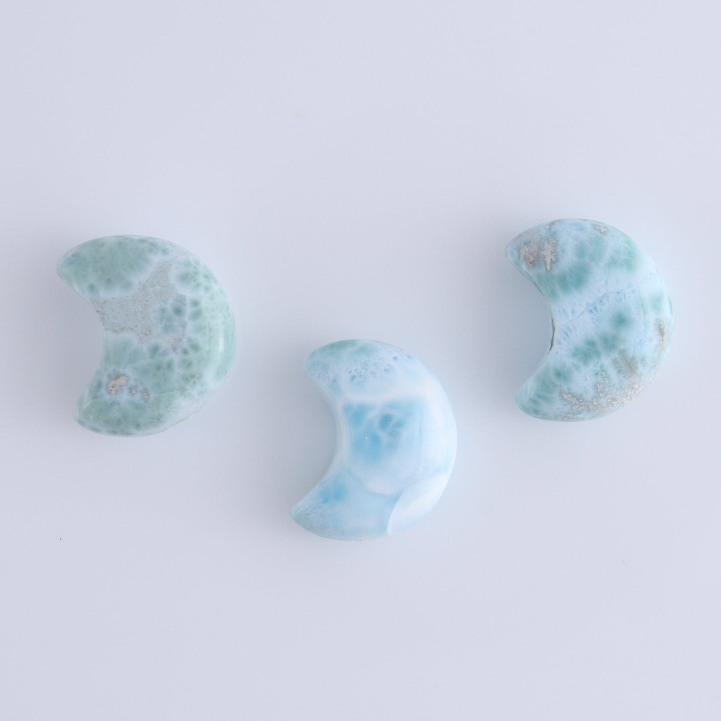 Larmiar Moons and Freeforms Set of 6 - Expert Wholesale and Supplier of Wholesale Crystals & Bulk Gemstones, ["Freeforms","Larimar","moons"]