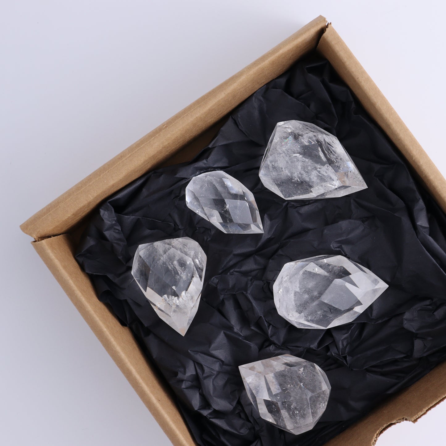 Imperfect Clear Quartz Face Polished Set of 5 - Expert Wholesale and Supplier of Wholesale Crystals & Bulk Gemstones, ["Brazil","Clear Quartz","Face Polished","Quartz"]