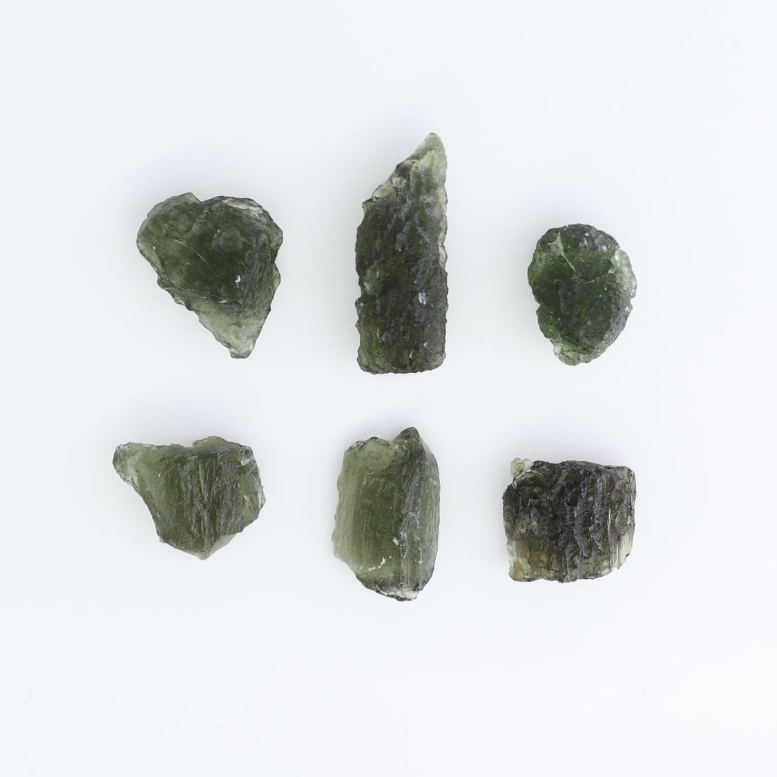 Moldavite Pieces Set of 6 | Mi Esperanza Minerals | Supplier of Crystals and Onyx