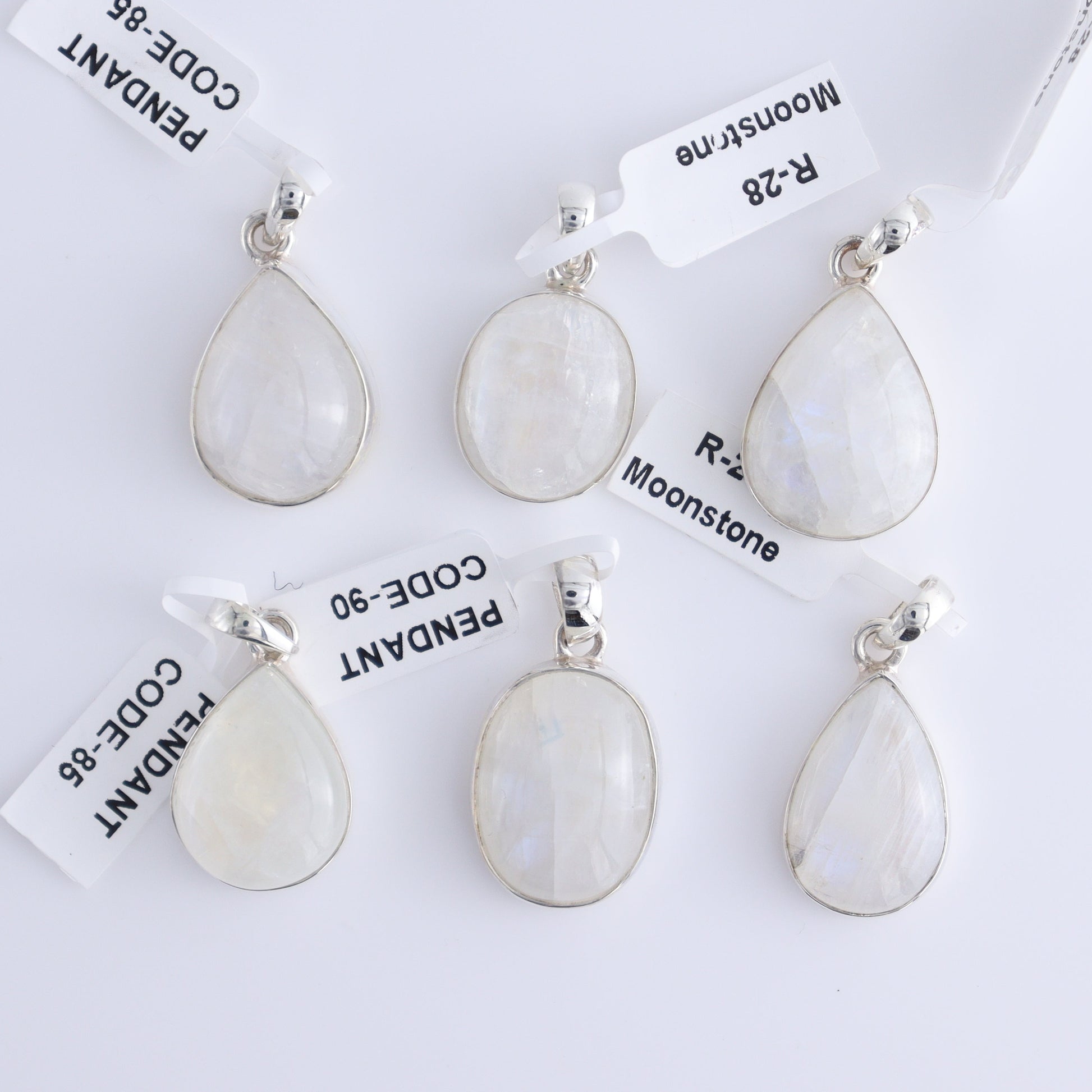 One Rainbow Moonstone Sterling Silver Pendant (chain not included) - Expert Wholesale and Supplier of Wholesale Crystals & Bulk Gemstones, ["Pendant","Rainbow Moonstone","Sterling Silver"]