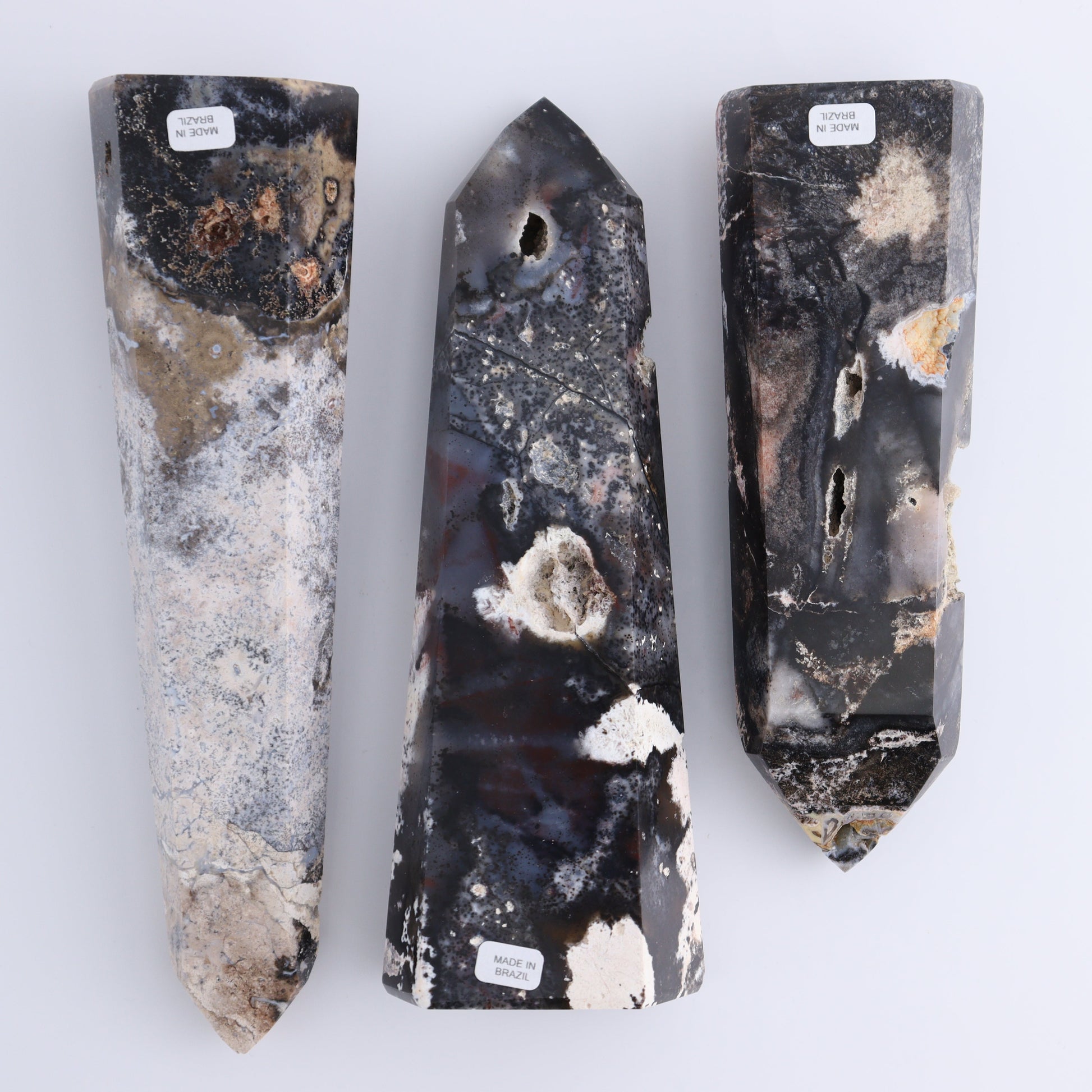 Mosaic Quartz Towers Set of 3 - Expert Wholesale and Supplier of Wholesale Crystals & Bulk Gemstones, ["Brazil","Mosaic Quartz","Quartz","Towers"]