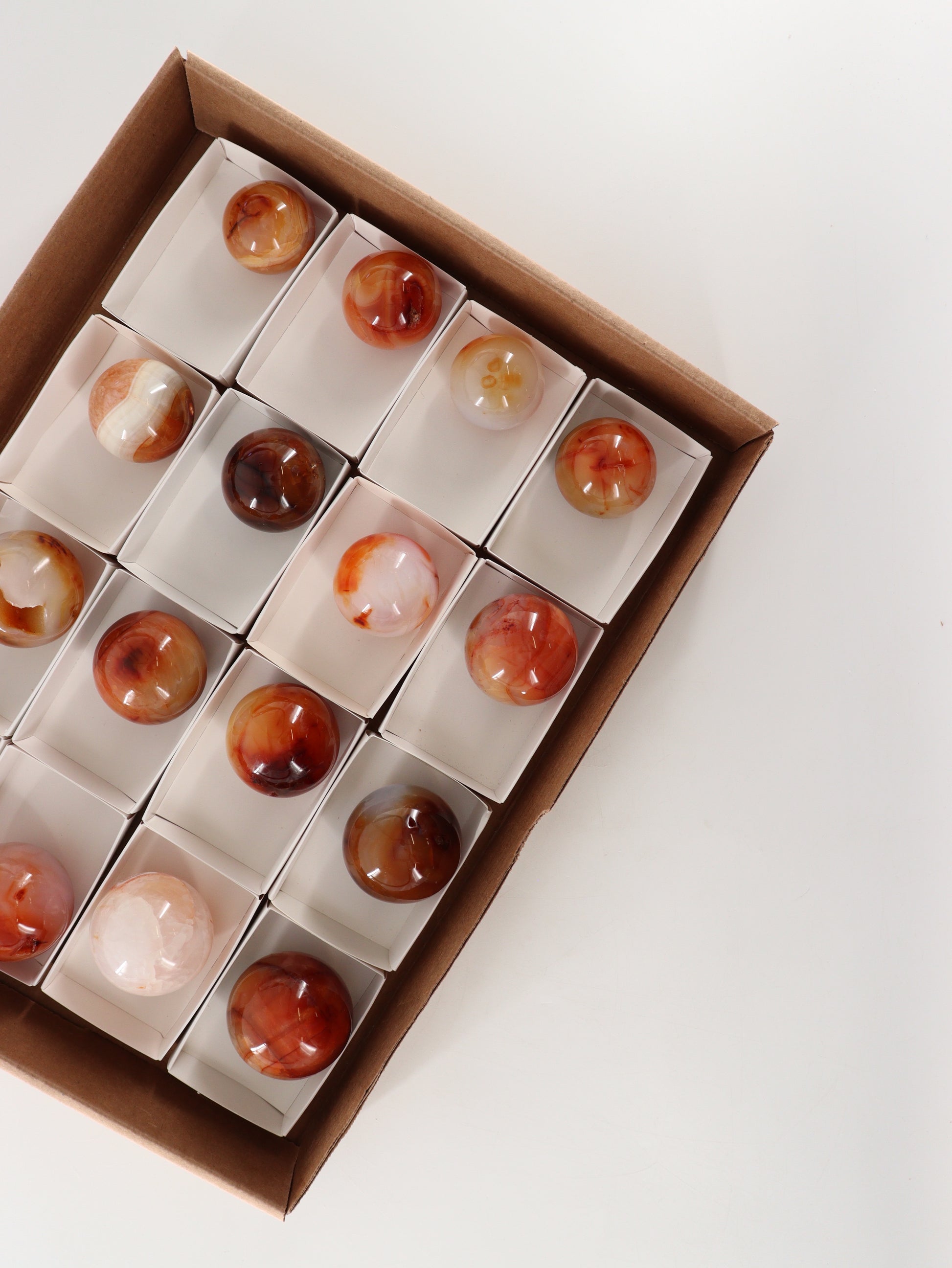 Carnelian Spheres Set of 16 - Expert Wholesale and Supplier of Wholesale Crystals & Bulk Gemstones, []