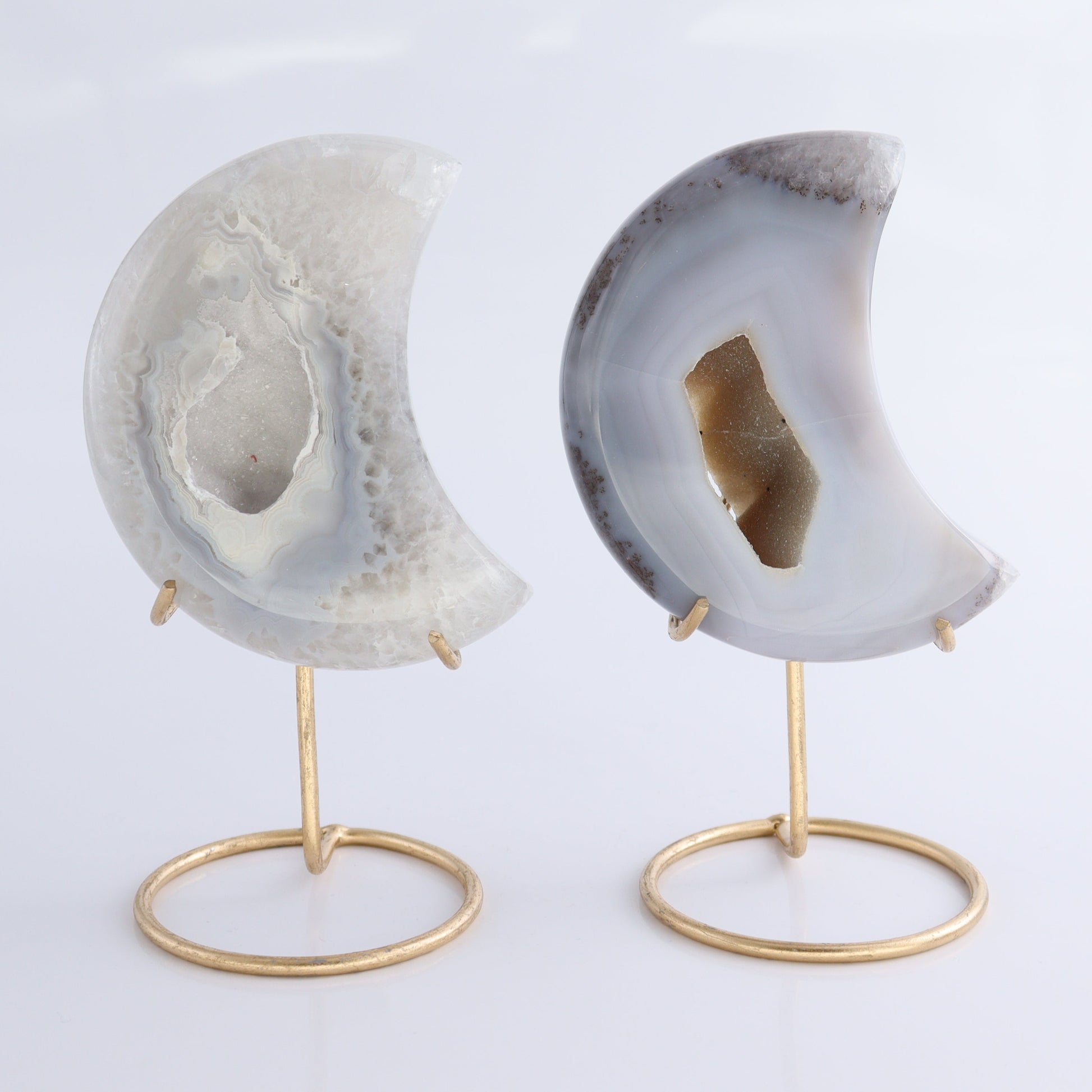 Agate Moons with Stand Set of 5 - Expert Wholesale and Supplier of Wholesale Crystals & Bulk Gemstones, ["Agate","Brazil","moons"]