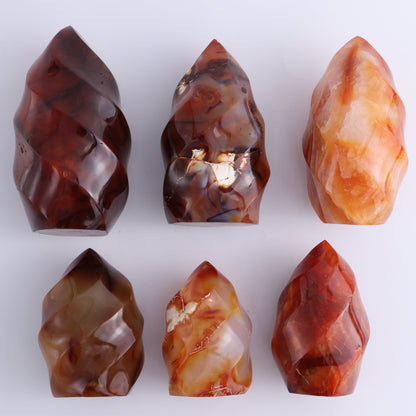 Carnelian Flames Set of 6 - Expert Wholesale and Supplier of Wholesale Crystals & Bulk Gemstones, ["carnelian","flames","Madagascar"]
