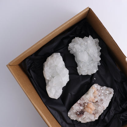 Apophyllite Clusters Set of 3 - Expert Wholesale and Supplier of Wholesale Crystals & Bulk Gemstones, ["Apophyllite","Clusters"]