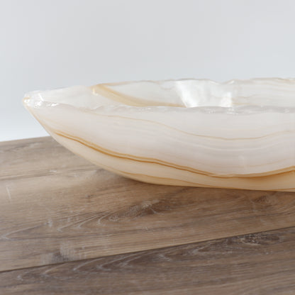 Mexican Onyx/Calcite Canoe Bowl 35"