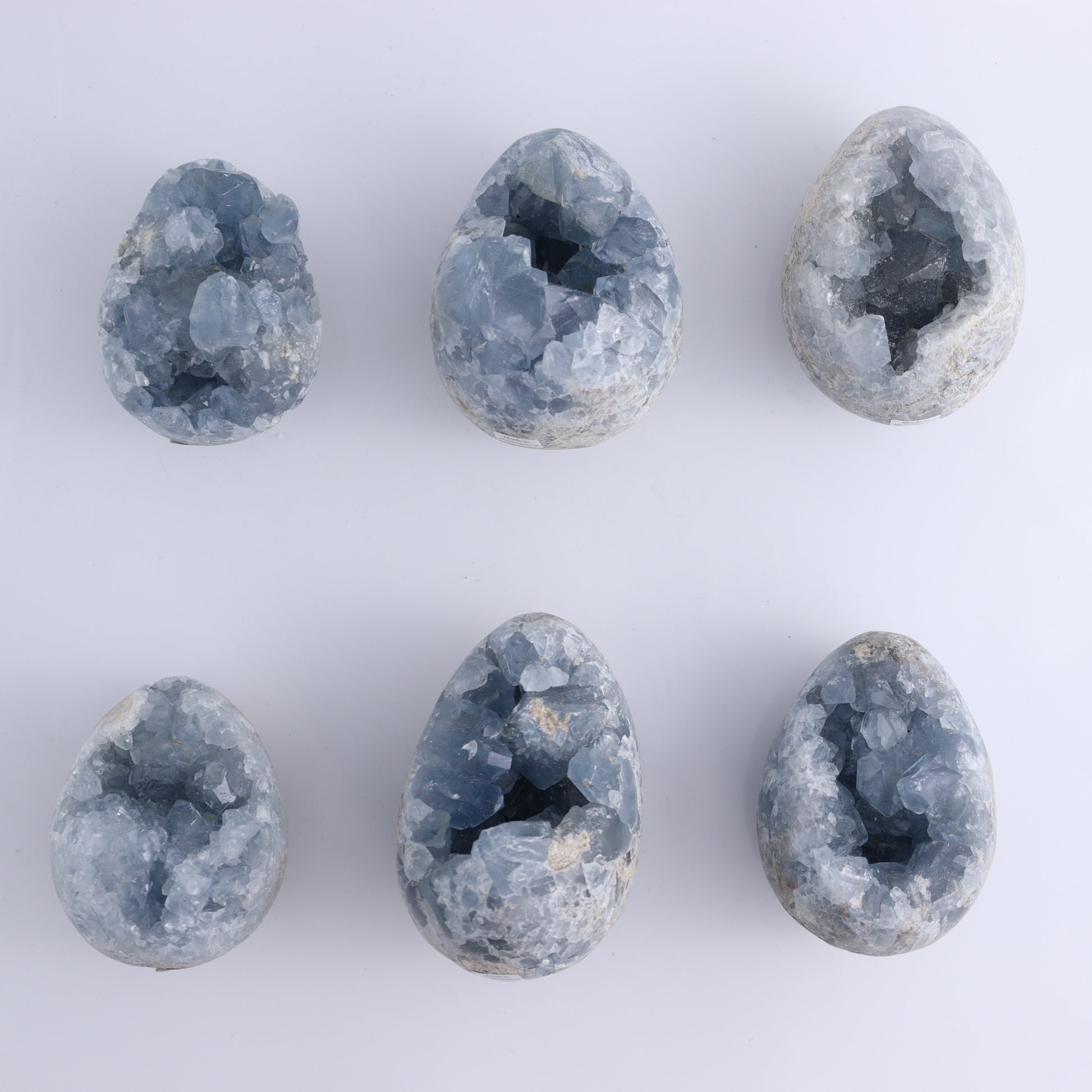 Celestite Eggs Set of 11 - Expert Wholesale and Supplier of Wholesale Crystals & Bulk Gemstones, ["Celestite","Eggs","Madagascar"]