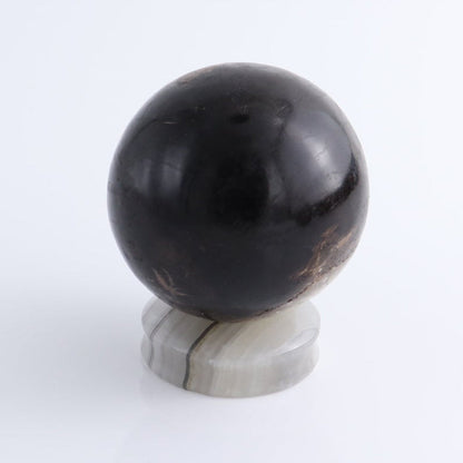 One Mexican Onyx/Calcite White Round Sphere Holder