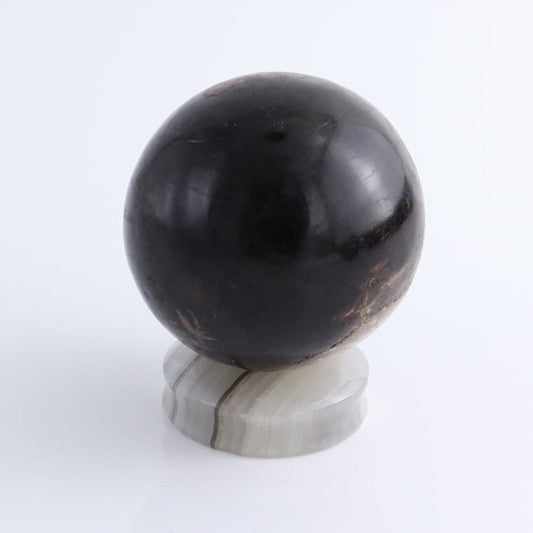 One Mexican Onyx/Calcite White Round Sphere Holder