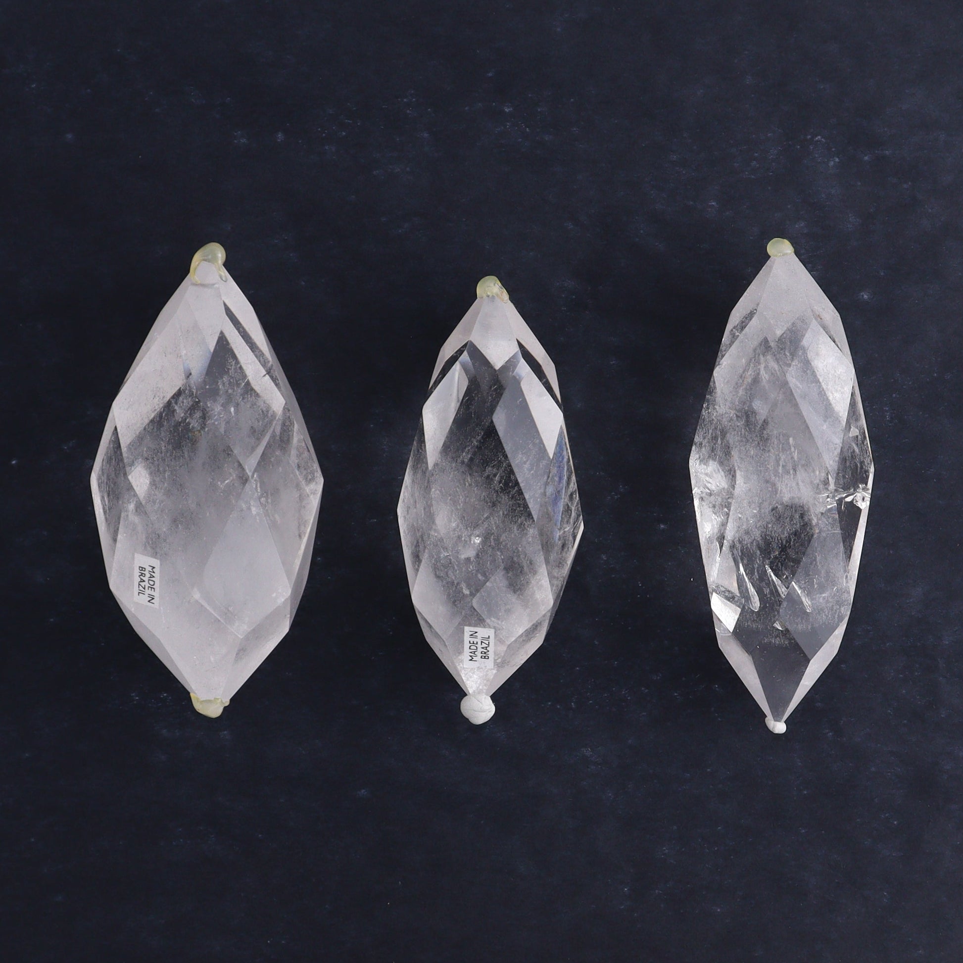 Quartz Faceted Double Points Set of 11 - Expert Wholesale and Supplier of Wholesale Crystals & Bulk Gemstones, ["Brazil","Clear Quartz","Mixed Carvings","Quartz"]