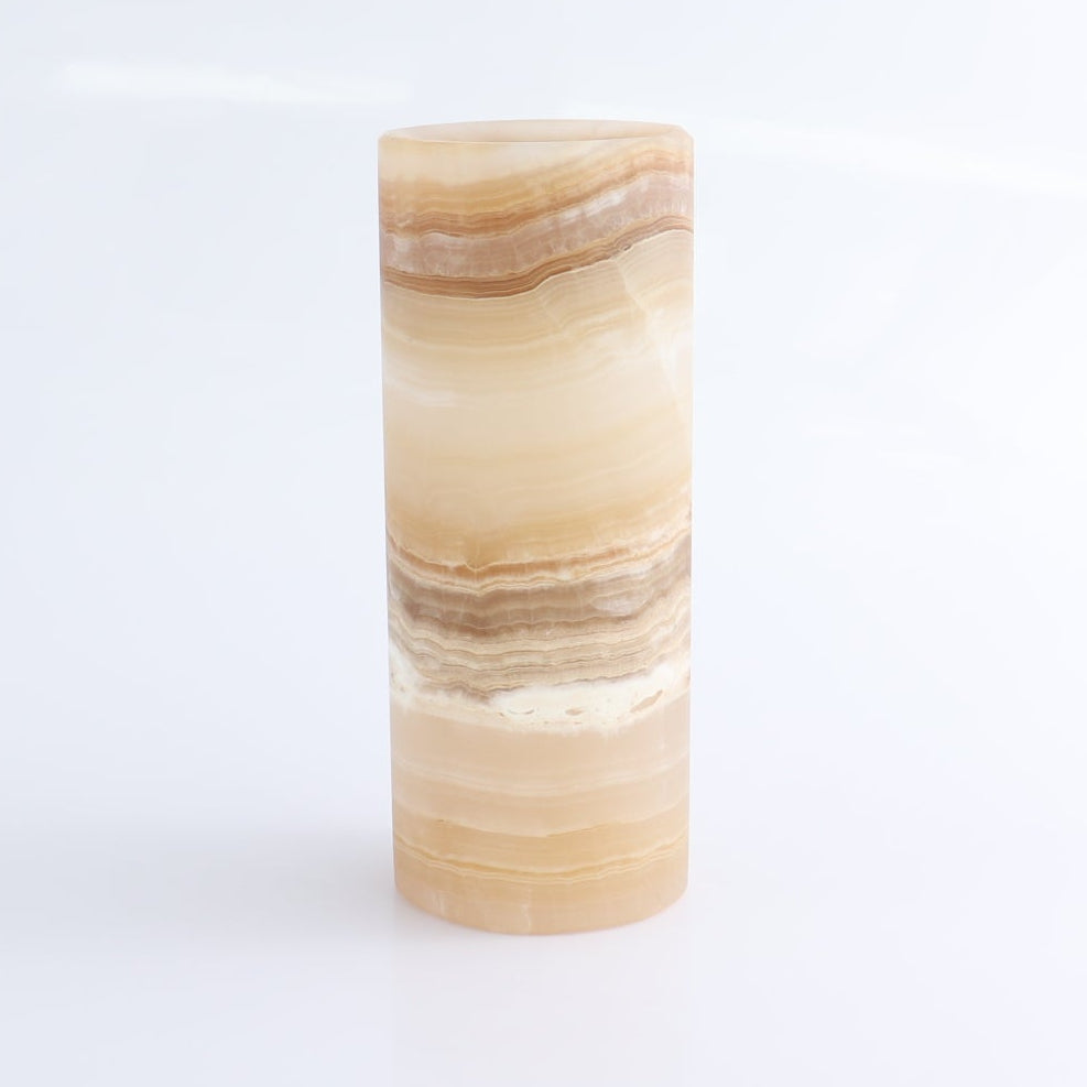 One Small Flower Vase Mexican Onyx/Calcite Dark Honey