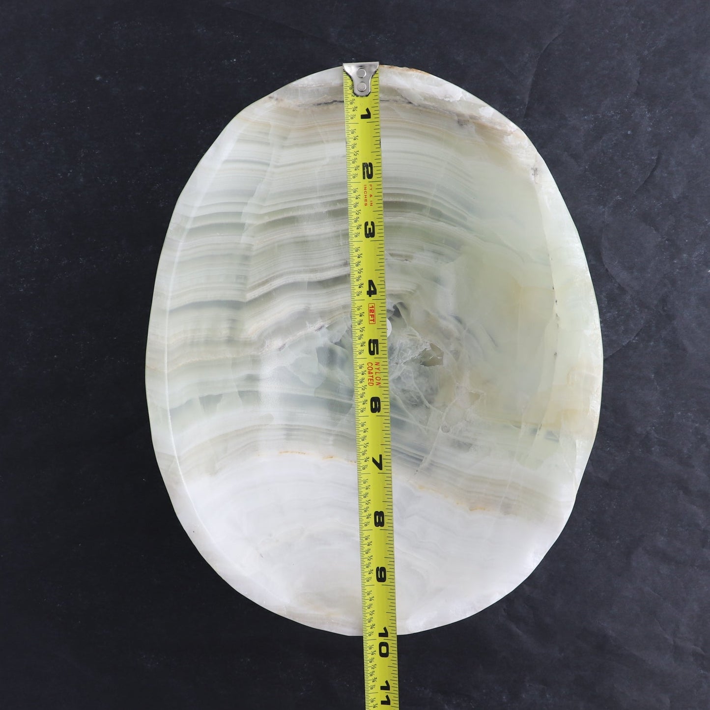 One Bowl Mexican Onyx/Calcite White with Green Banding Rough