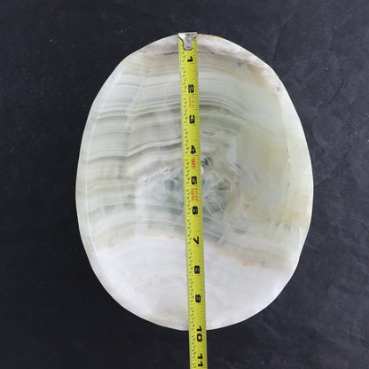 One Bowl Mexican Onyx/Calcite White with Green Banding Rough