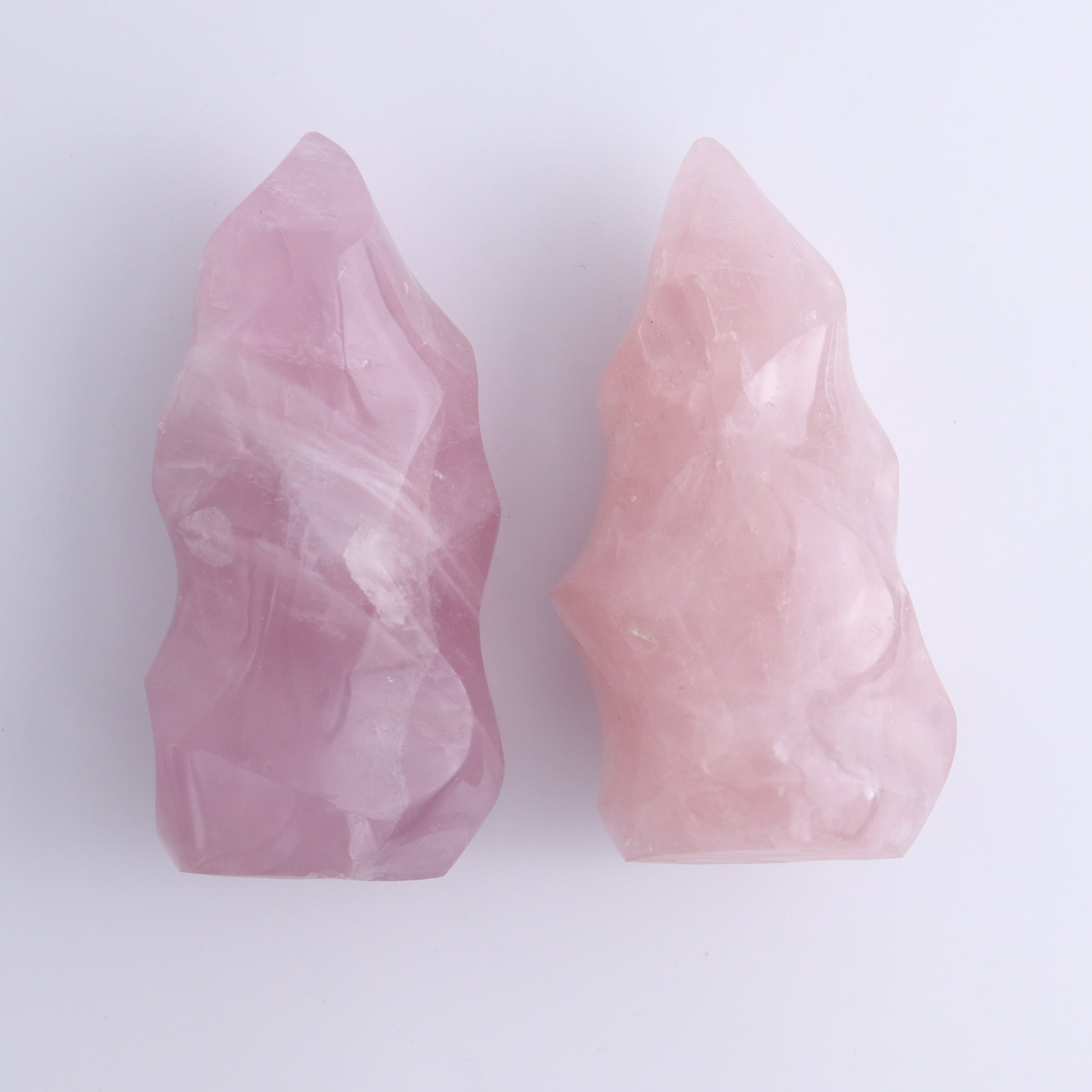 Rose Quartz Flames Set of 4 - Expert Wholesale and Supplier of Wholesale Crystals & Bulk Gemstones, ["flames","Madagascar","Quartz","Rose Quartz"]