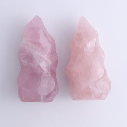 Rose Quartz Flames Set of 4 - Expert Wholesale and Supplier of Wholesale Crystals & Bulk Gemstones, ["flames","Madagascar","Quartz","Rose Quartz"]