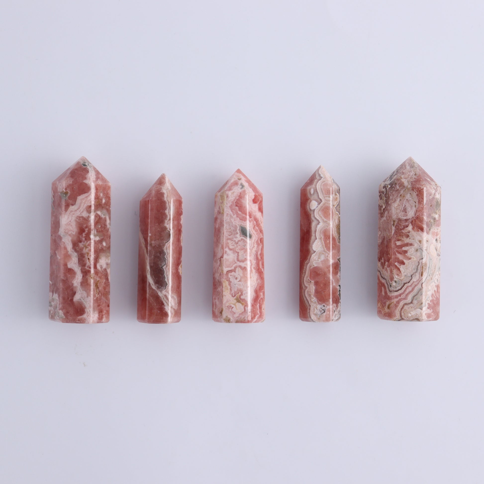Rhodochrosite Towers Set of 5 - Expert Wholesale and Supplier of Wholesale Crystals & Bulk Gemstones, ["Argentina","Rhodochrosite","Towers"]