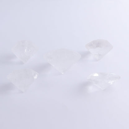 Quartz Diamond Shaped Carvings Set of 5 - Expert Wholesale and Supplier of Wholesale Crystals & Bulk Gemstones, ["Brazil","Clear Quartz","Mixed Carvings","Quartz"]