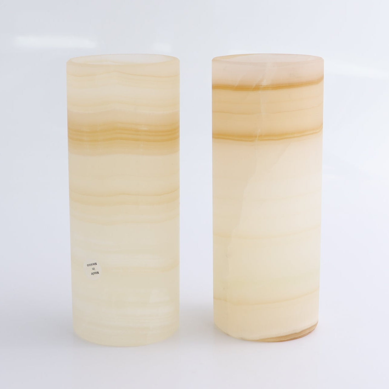 One Small Flower Vase Mexican Onyx/Calcite Light Honey