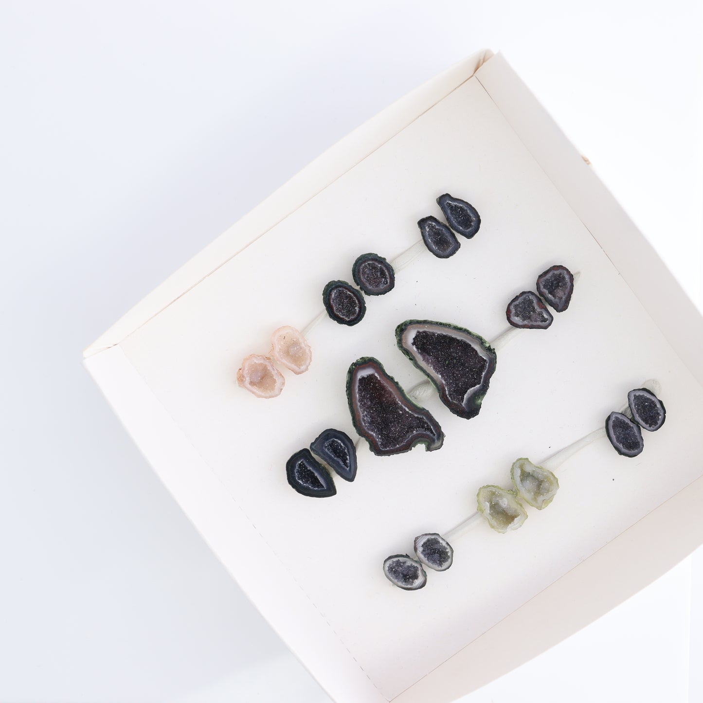 Tabasco Geodes 9 Pairs - Expert Wholesale and Supplier of Wholesale Crystals & Bulk Gemstones, ["Geodes","Tabasco Geode"]