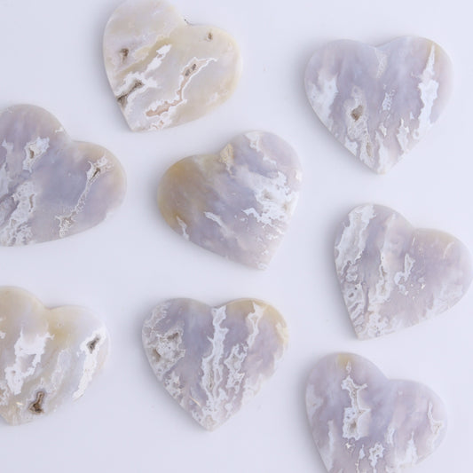 One Agate Chalcedony Heart Cab