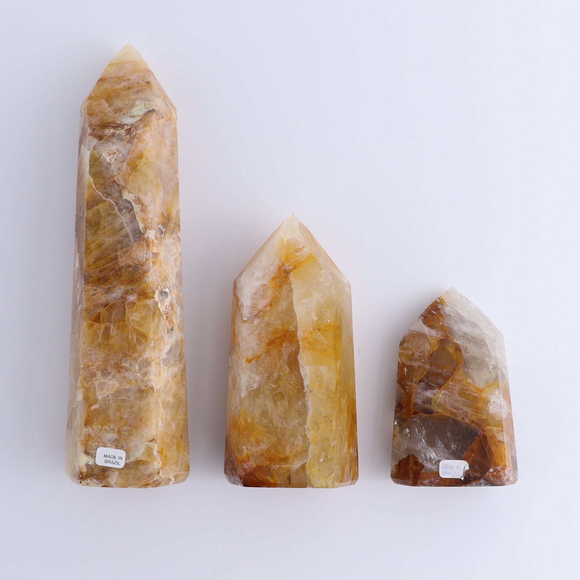 Golden Healer Towers Set of 3 - Expert Wholesale and Supplier of Wholesale Crystals & Bulk Gemstones, ["Brazil","Golden Healer","Towers"]