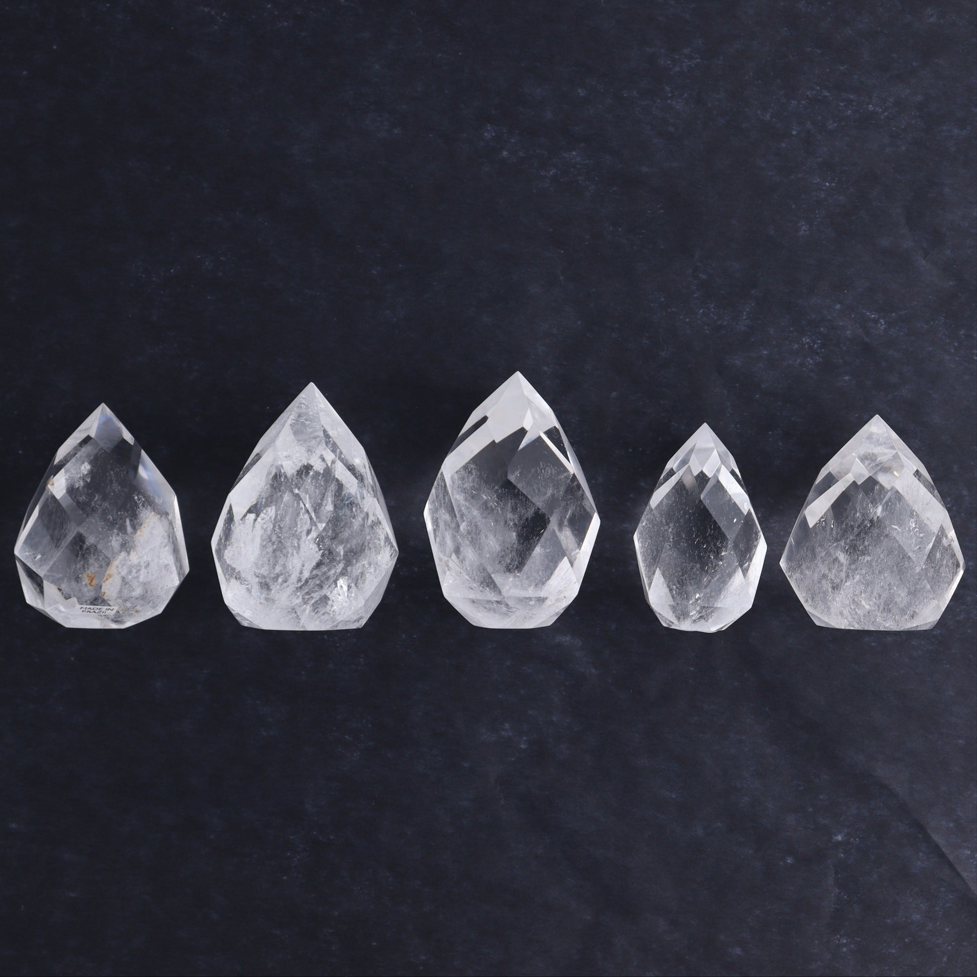 Imperfect Clear Quartz Face Polished Set of 5 - Expert Wholesale and Supplier of Wholesale Crystals & Bulk Gemstones, ["Brazil","Clear Quartz","Face Polished","Quartz"]