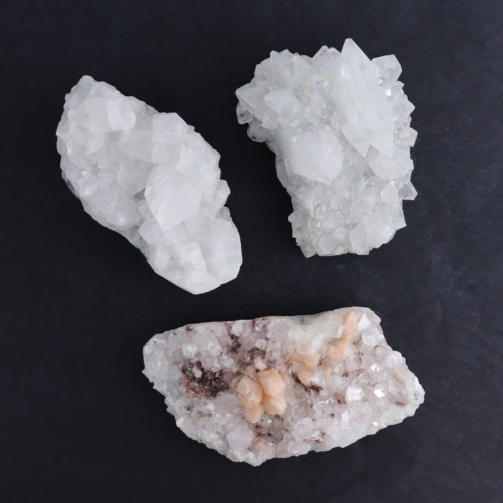 Apophyllite Clusters Set of 3 - Expert Wholesale and Supplier of Wholesale Crystals & Bulk Gemstones, ["Apophyllite","Clusters"]