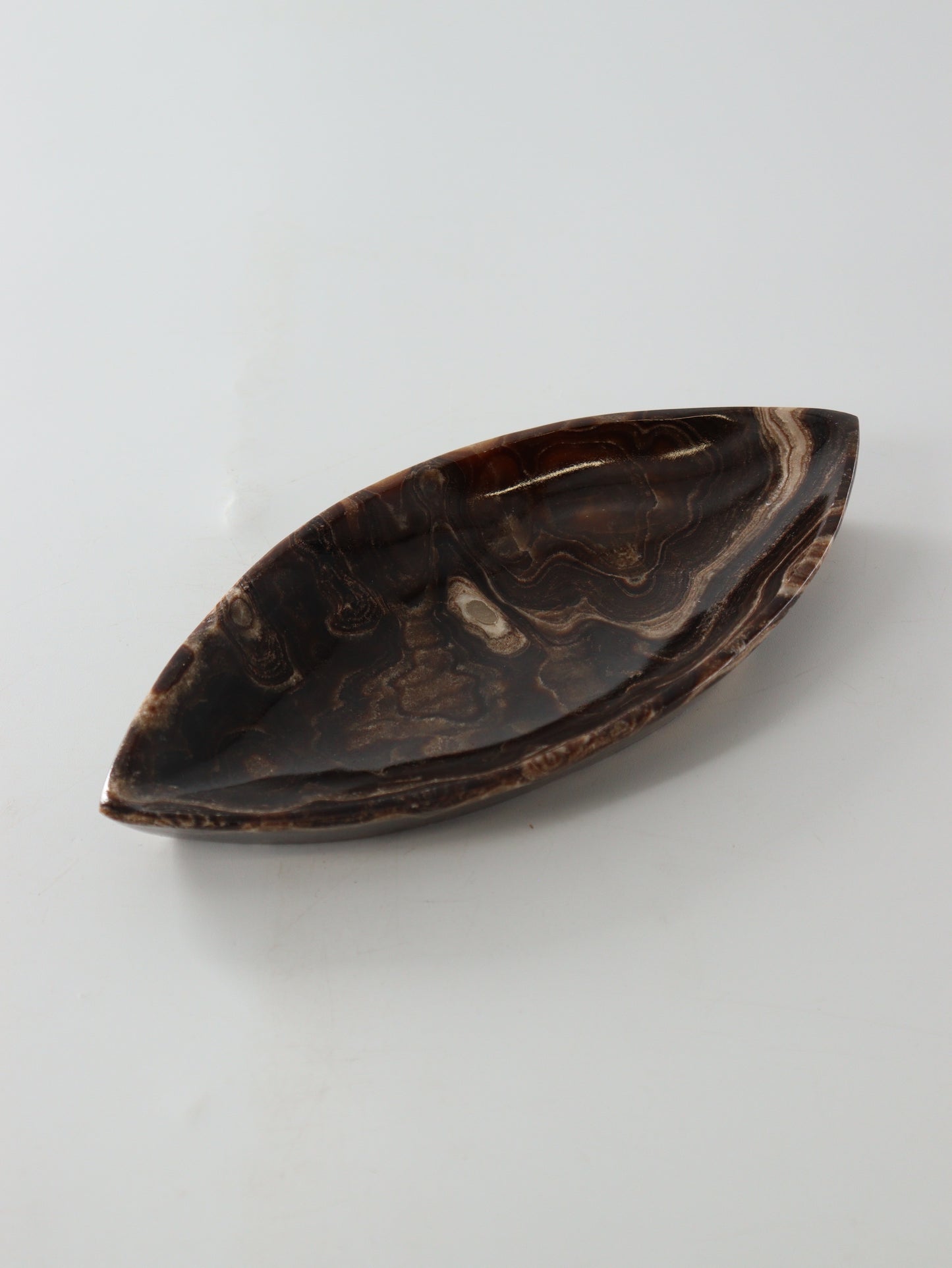 Large Chocolate Onyx Leaf Dishes Set of 6