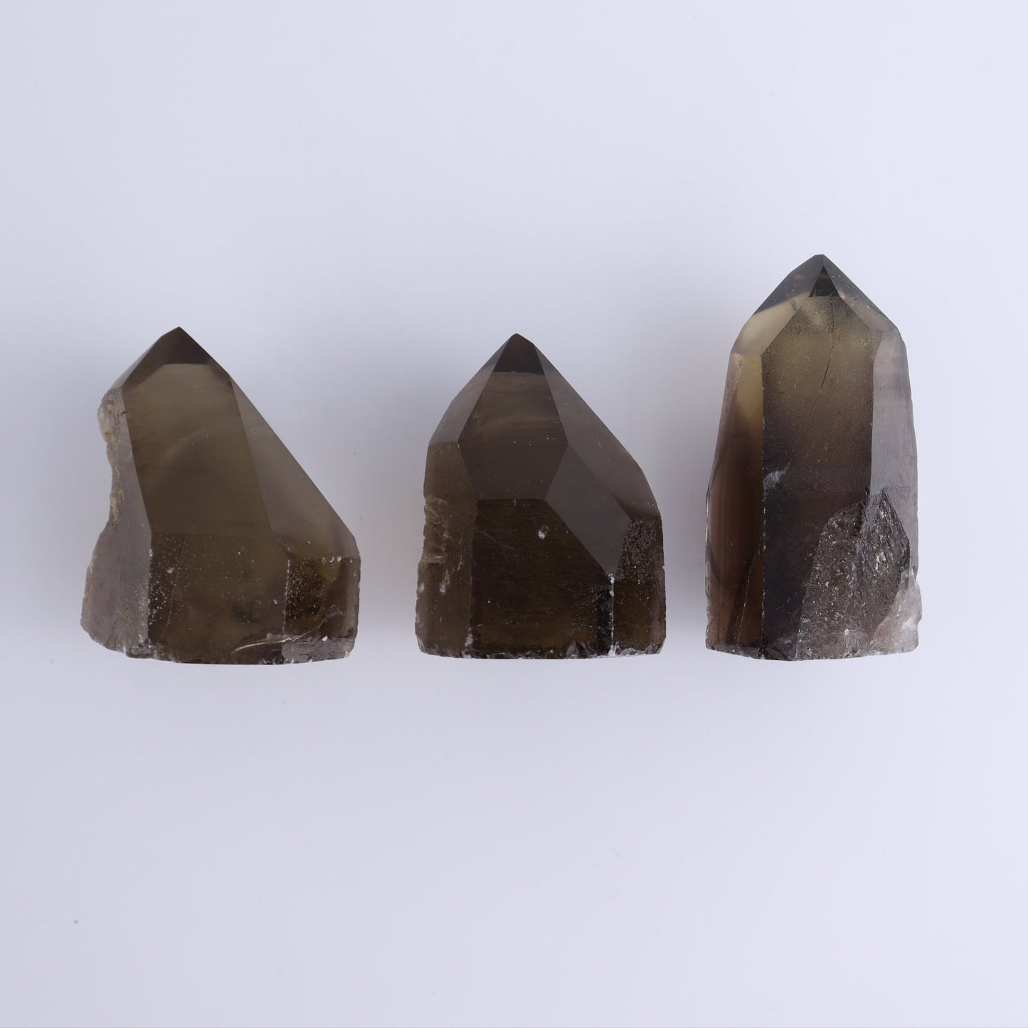 Smoky Quartz Polished Tops Set of 35 - Expert Wholesale and Supplier of Wholesale Crystals & Bulk Gemstones, ["Brazil","close_70","Points","Quartz","Smoky Quartz"]
