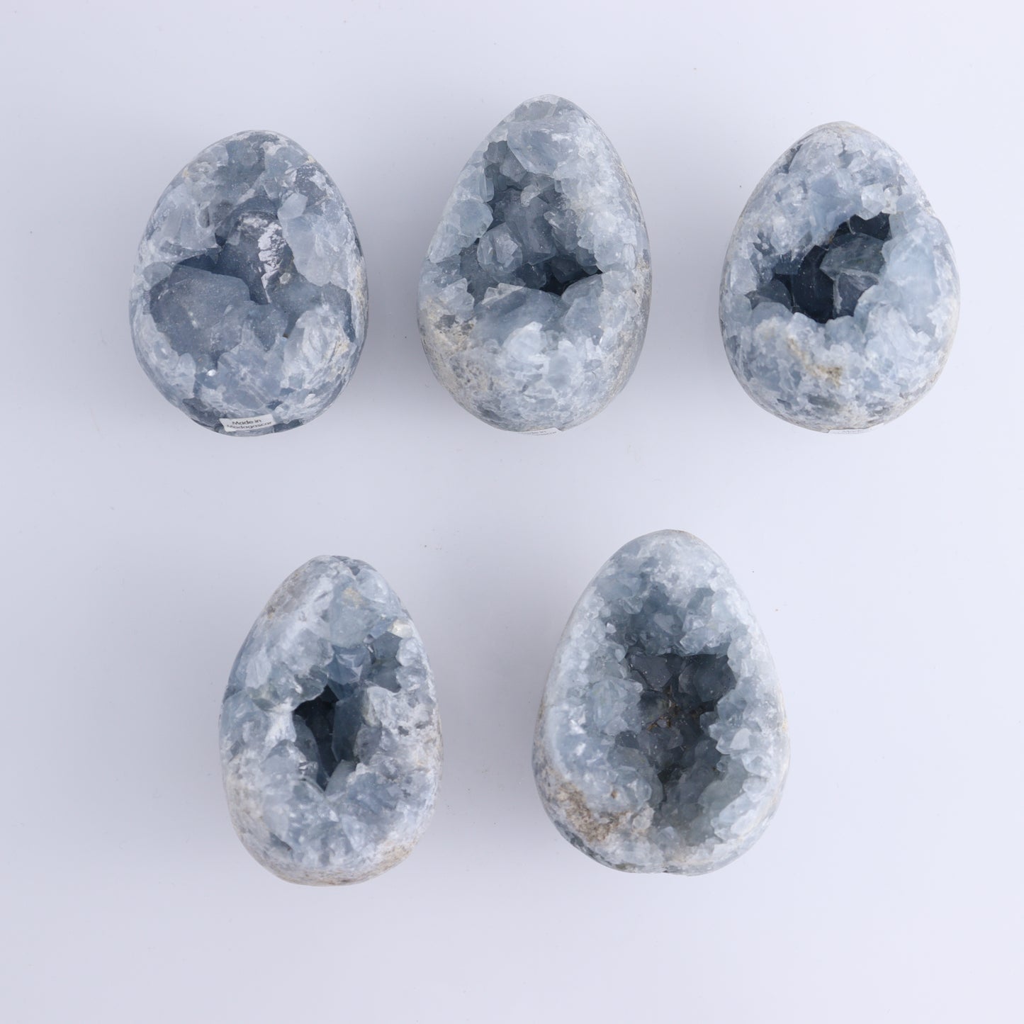 Celestite Eggs Set of 11 - Expert Wholesale and Supplier of Wholesale Crystals & Bulk Gemstones, ["Celestite","Eggs","Madagascar"]